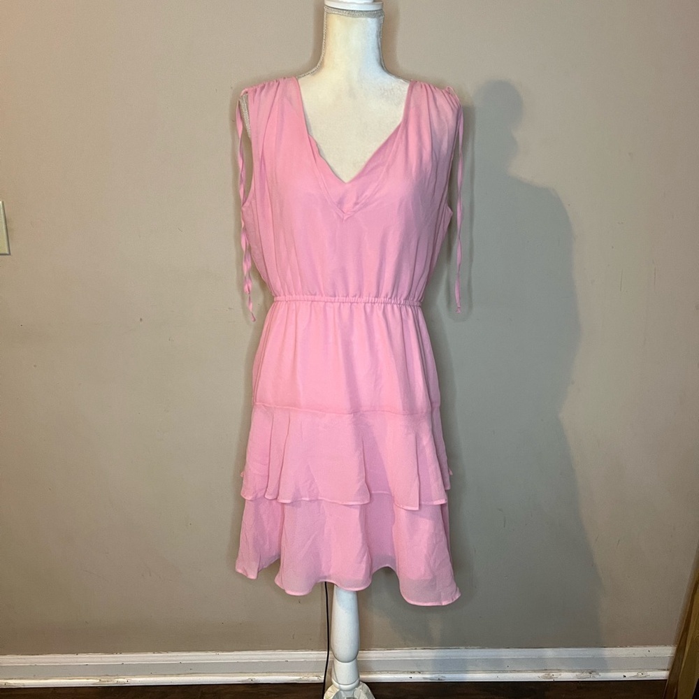 💃🏻Sam Edelman Pink Tiered Ruffled Mini Dress - Picture 2 of 6